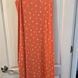 Eddie Bauer Coral Top with Floral Accents